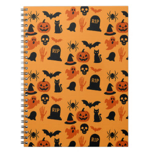 Cuaderno Halloween espeluznante - Trick negro y Naranja