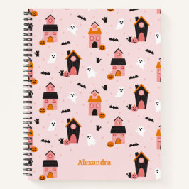Cuaderno Halloween espeluznante y adorable, casas embrujada
