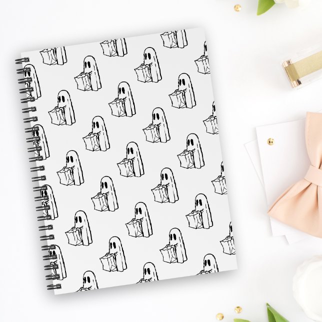 Cuaderno Halloween, Fantasma Blanco Lindo, Truco o Trato, B (Subido por el creador)