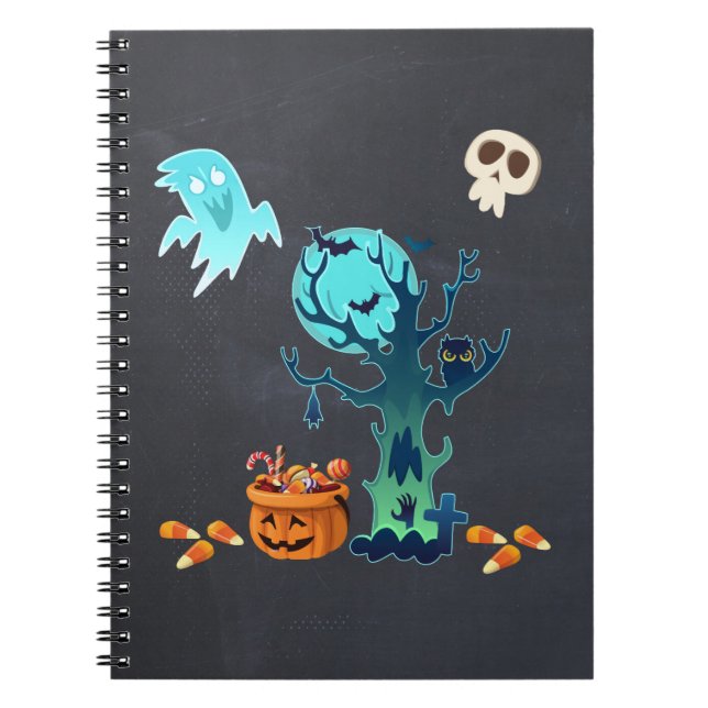 Cuaderno Halloween Fantasmas espeluznantes Fantasmas Bats S (Frente)