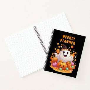 Cuaderno Halloween: Fantasmas Lindos y Familia de Calabazas