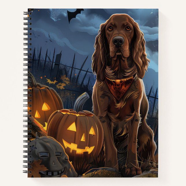 Cuaderno Halloween Halloween de la Red Setter Irlandés (Anverso)