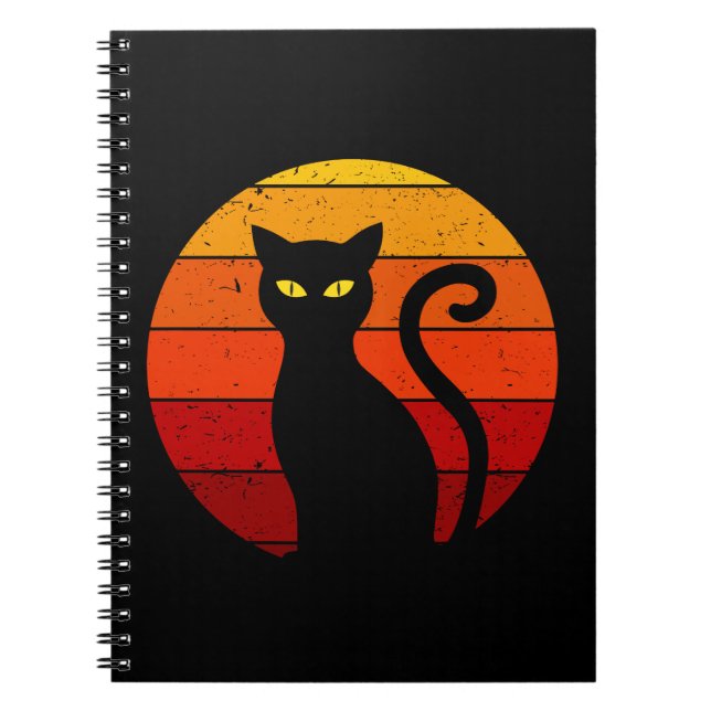 Cuaderno Halloween Halloween negro retro vintage (Frente)