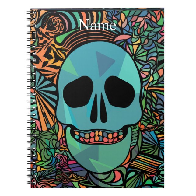 Cuaderno Halloween Hippie Skull Thunder_Cove (Frente)