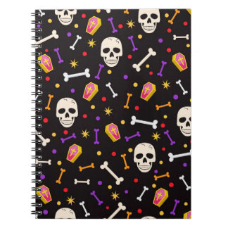 Cuaderno Halloween Horror Spookll Skull Coffin Bone Purple