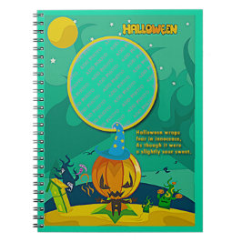 Cuaderno Halloween Jack o' Lantern Wizard Add Photo Frame