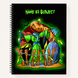 Cuaderno Halloween Lady Scarecrow Cabeza de calabaza QEPD N