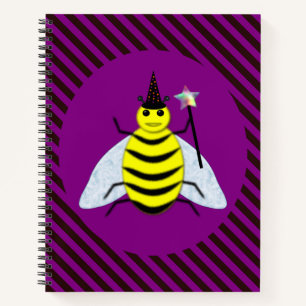 Cuaderno Halloween Magic Bee Wizard Purple and Black Stripe