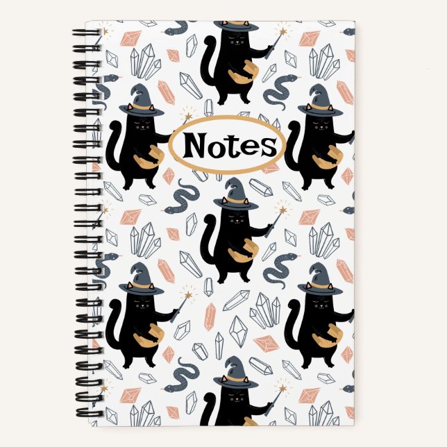 Cuaderno Halloween mágico de gatos de bruja (Anverso)