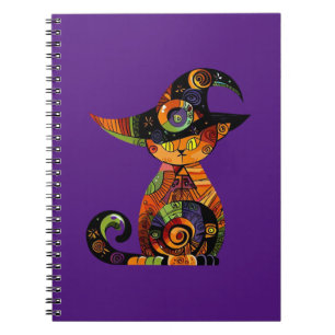 Cuaderno Halloween/mística/gato/otoño