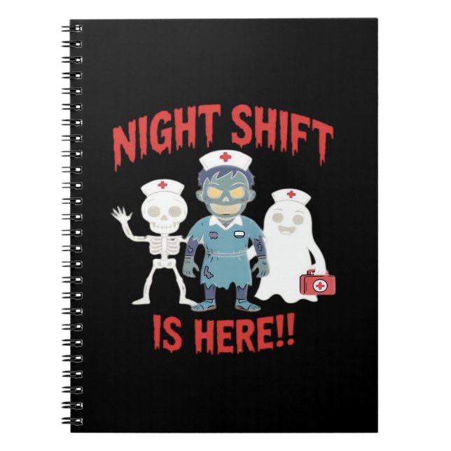 Cuaderno Halloween Nurse Funny Ghost Skeleton Zombie Essent (Frente)