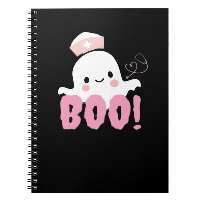 Cuaderno Halloween Nurse Shirts Women Boo! T-Shirt Ghost Nu (Frente)