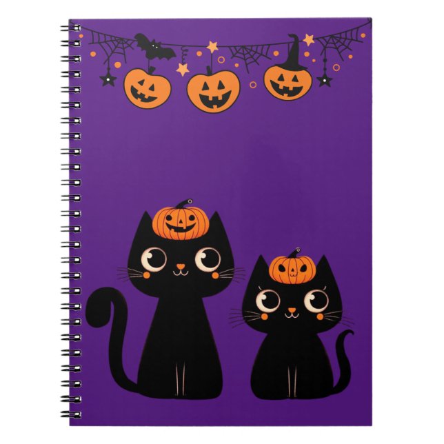 Cuaderno Halloween/otoño/otoño/otoño/calabaza/gato (Frente)