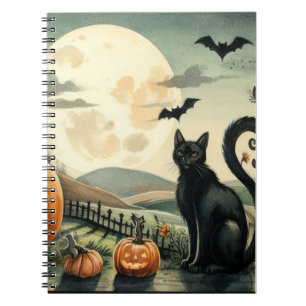 Cuaderno Halloween/otoño/otoño/otoño/calabaza/gato