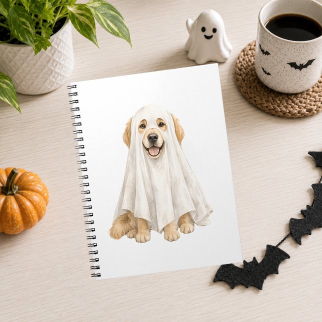 Cuaderno Halloween Perro Fantasma Adorable Retriever Dorado (Subido por el creador)