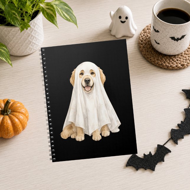 Cuaderno Halloween Perro Fantasma Adorable Retriever Dorado (Subido por el creador)