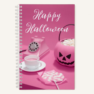 Cuaderno Halloween rosa Jack o'lantern