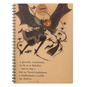 Cuaderno Halloween Samhain Hairy Owl Spider Web Notebook