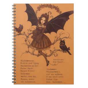 Cuaderno Halloween Samhain Hairy Owl Spider Web Notebook