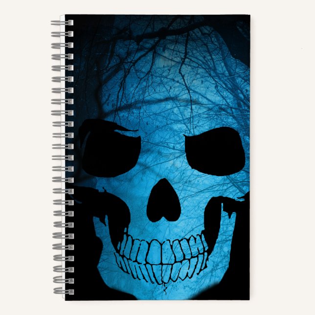 Cuaderno Halloween Scary Blue Night Skull (Anverso)
