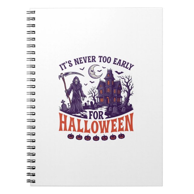 Cuaderno Halloween Segador Siniestro Casa Embrujada Nunca D (Frente)
