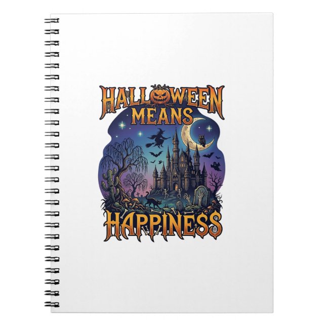 Cuaderno Halloween Significa Felicidad Castillo Embrujado B (Frente)