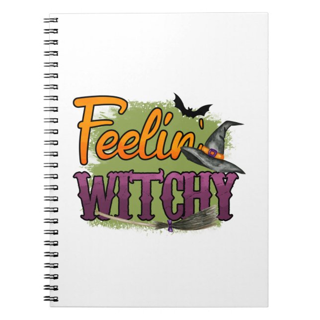 Cuaderno Halloween sintiendo brujería Cumpleaños (Frente)