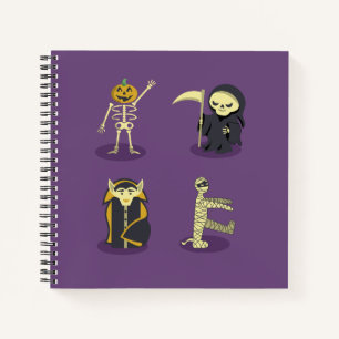 Cuaderno Halloween Skeleton Dracula Mummy Grim Reaper