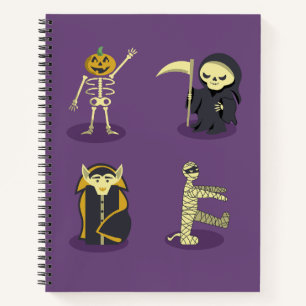 Cuaderno Halloween Skeleton Dracula Mummy Grim Reaper