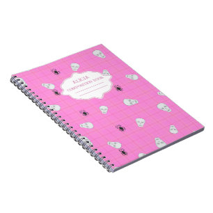 Cuaderno Halloween Skull & Spider de yegua rosa personaliza