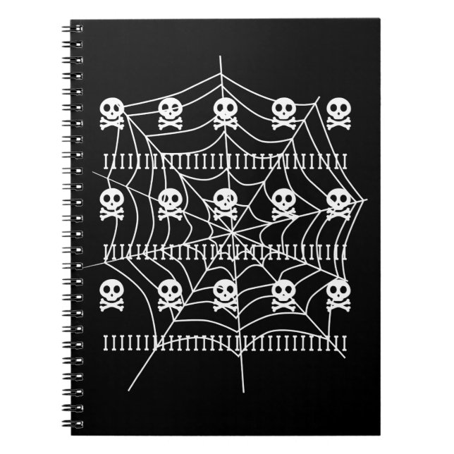 Cuaderno Halloween Skull Spider Web Costume o trata (Frente)
