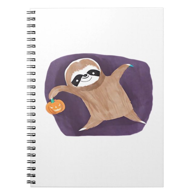 Cuaderno Halloween Sloth con la camiseta típica de la calab (Frente)