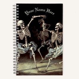 Cuaderno Halloween sobre la muerte negra bailando esqueleto