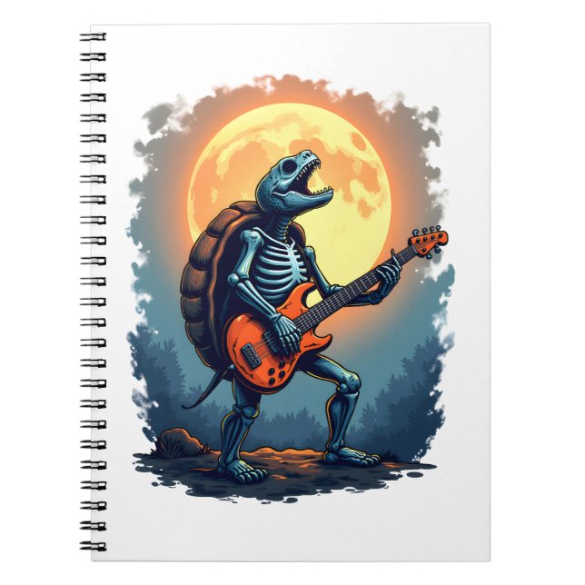 Cuaderno Halloween Tortuga esqueleto balancín tee para el a (Frente)