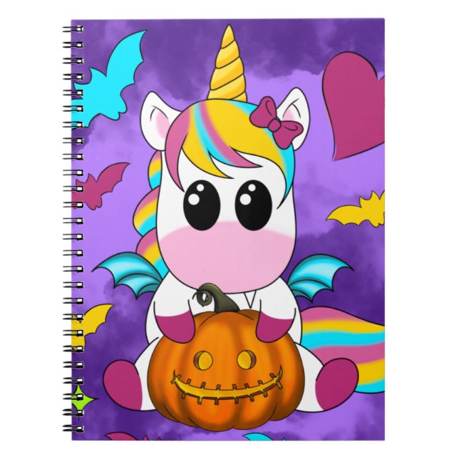 Cuaderno Halloween Unicorn Purple (Frente)