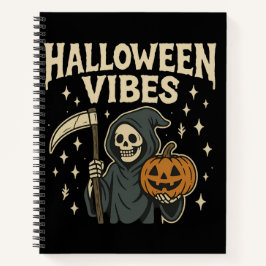 Cuaderno Halloween Vibes Reaper - Bloc de notas en espiral 