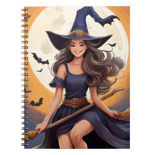 Cuaderno Halloween Witch Notebook de 6.5 x 8.75 pulgadas (Frente)