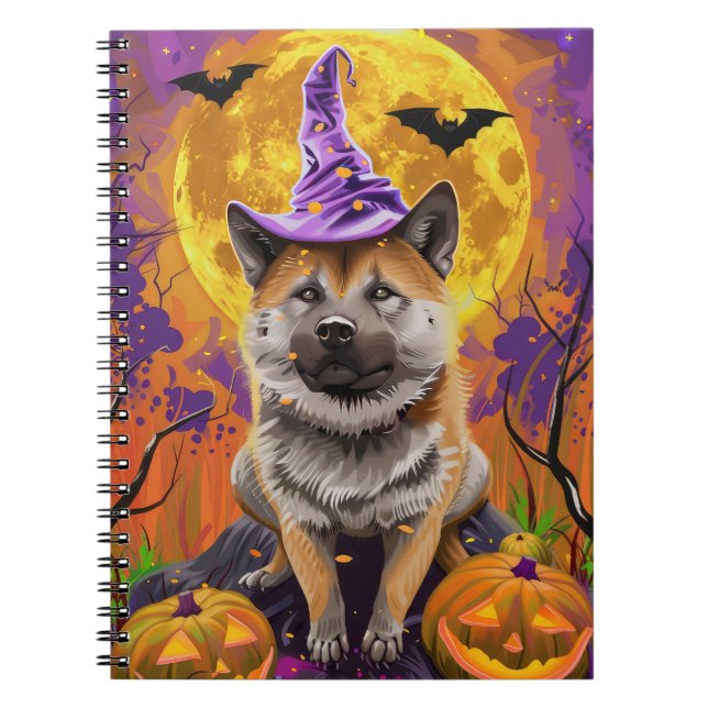 Cuaderno Halloween y bruja espeluznante de Akita (Frente)