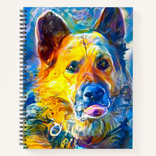 Cuaderno Halo: Retrato de un pastor alemán