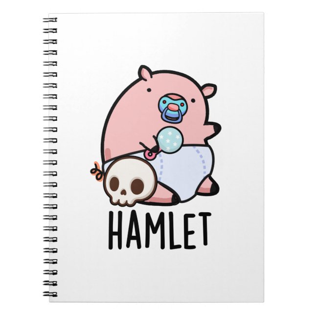 Cuaderno Hamlet Divertido Shakepear Bebé Cerdo Juego de Pal (Frente)