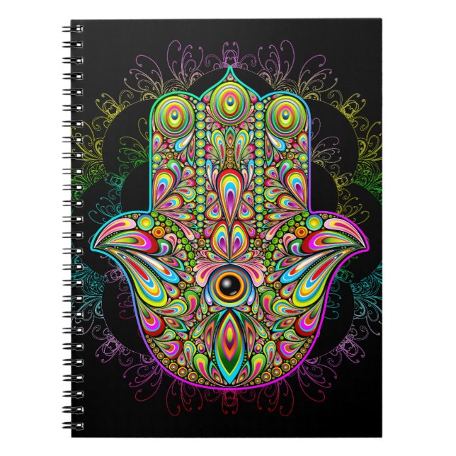 Cuaderno Hamsa Fatma Hand Psychedelic Art (Frente)