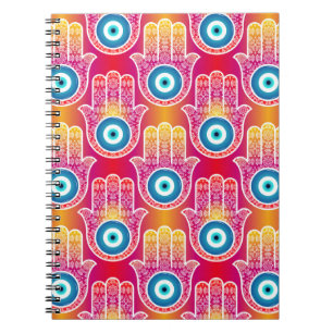 Cuaderno Hamsa mística: diseño ornamentado sin fisuras.