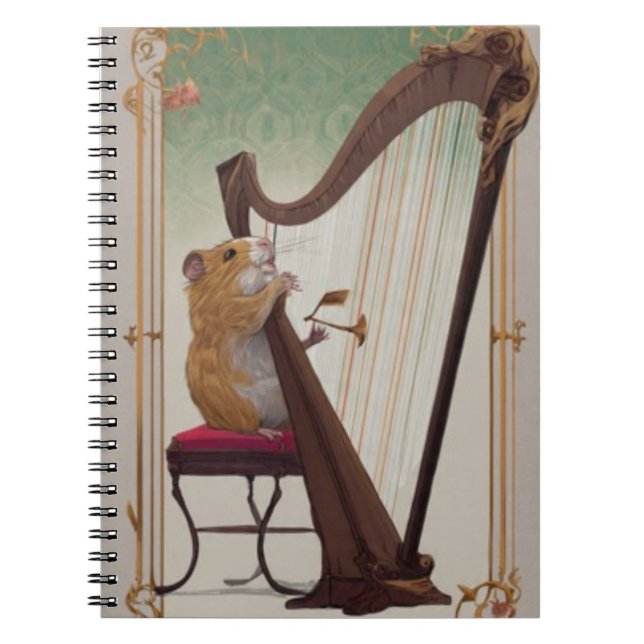 Cuaderno Hamster Harpist Notebook – Elegant Music (Frente)