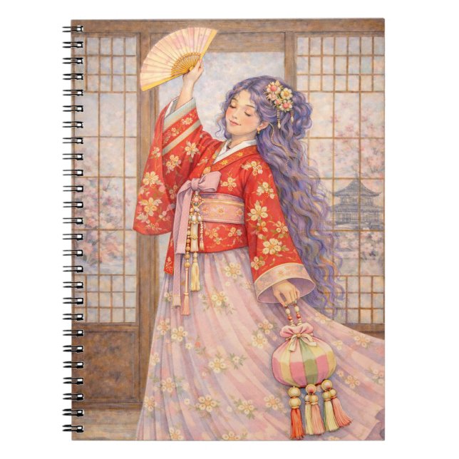 Cuaderno Hanbok Elegante con Abanico (Frente)