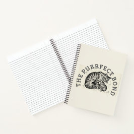 Cuaderno Hand-Carved Linocut Cat Mom & Kitten - Motherhood 