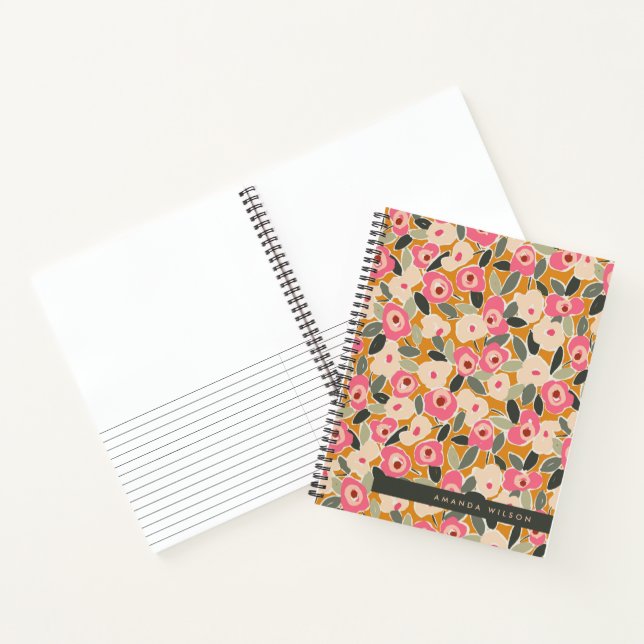 Cuaderno Hand-Drawn Bold Inky Floral Pattern- Sunlit Meadow (Interior)