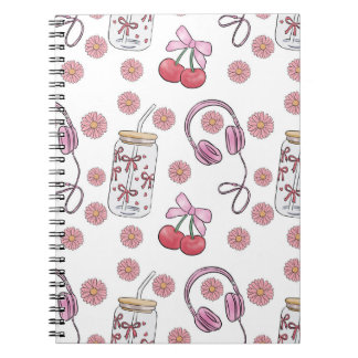 Cuaderno Hand-drawn Pink Girly Elements Seamless Pattern