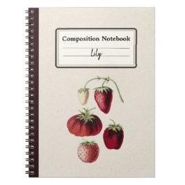 Cuaderno Hand Drawn Strawberries Personalized Composition N