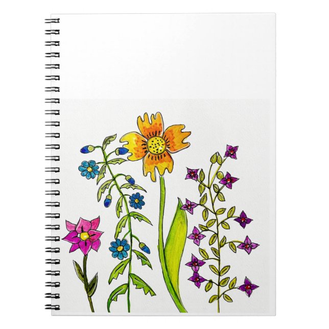 Cuaderno Hand-Drawn Wildflower Trio  (Frente)