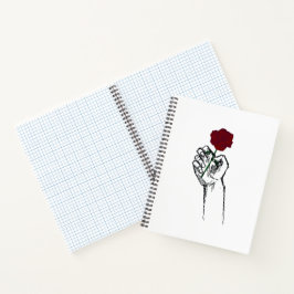 Cuaderno Hand Holding Rose Minimal Art – Elegant Floral Jou